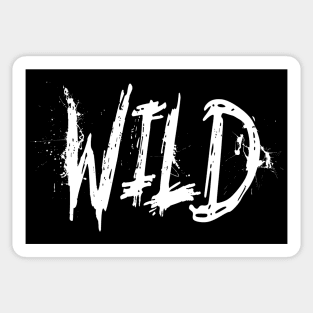 Wild - black and white lettering Sticker